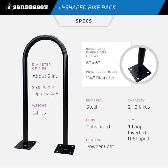 Sandbaggy U Shaped Bike Rack - Image 3