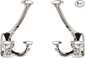 Large Wall Double-Sided Hook 5 Pack Polished Nickel Hook Decorative Heavy Duty by ZAUYX
