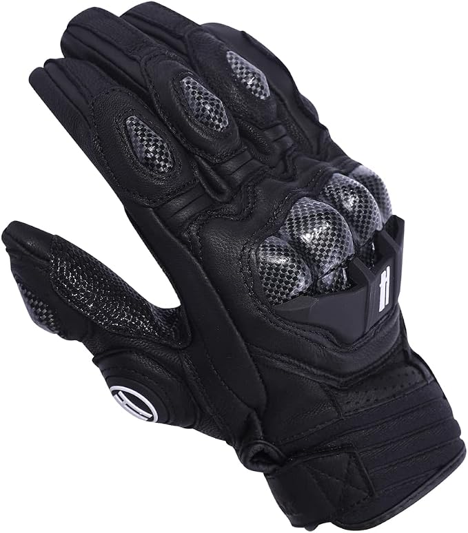 Harssidanzar Breathable Leather Motorcycle Gloves Touchscreen by Harssidanzar