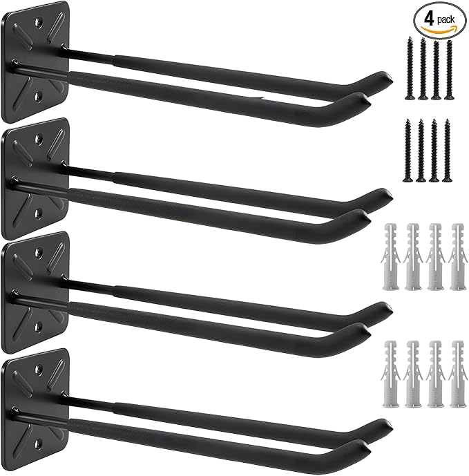 Heavy Duty Garage Hooks and Tool Organizer, 12.4 Inch Wall Mount Hangers by Homaisson