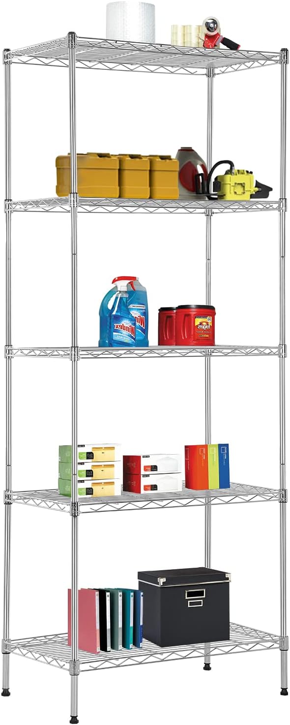 Wire Shelving Unit Metal Shelf Organizer Heavy Duty Wire Rack Storage Unit Rack by BestOffice