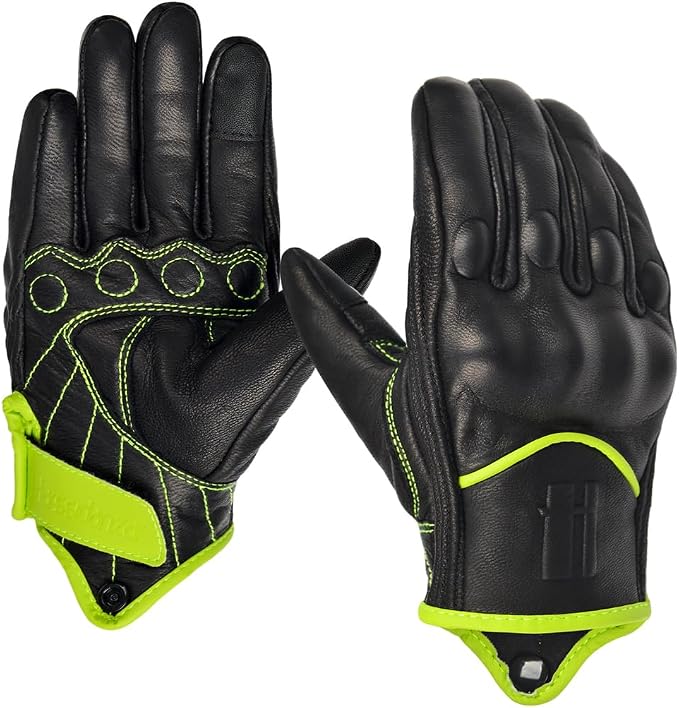 Harssidanzar Women's Motorcycle Gloves, Leather Motorcycle Gloves, Motorbike - Image 6