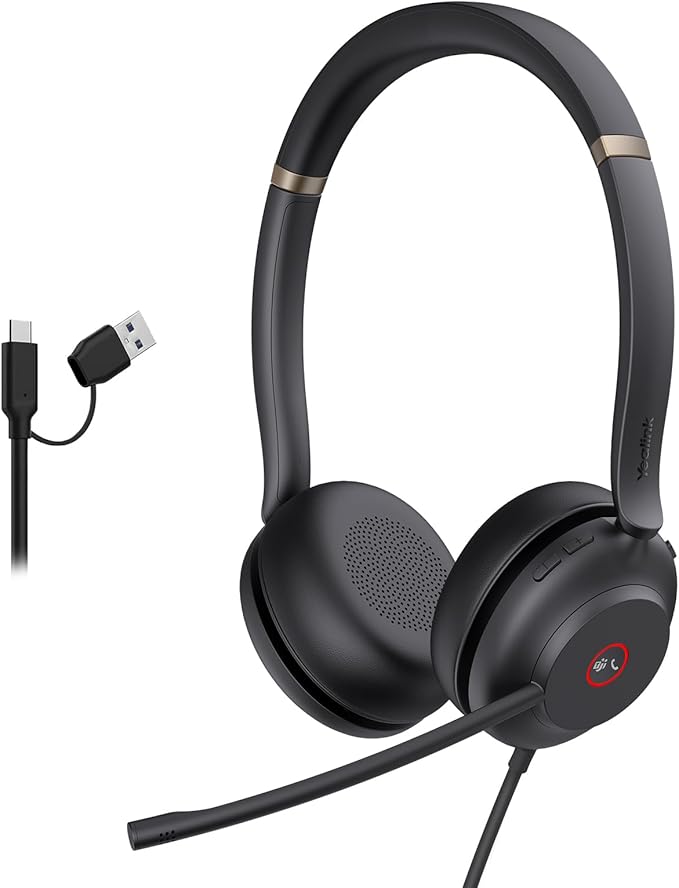 Yealink UH37 USB Headset with Noise Cancelling Microphone, Wired Headset by RedefineYourWorkplace