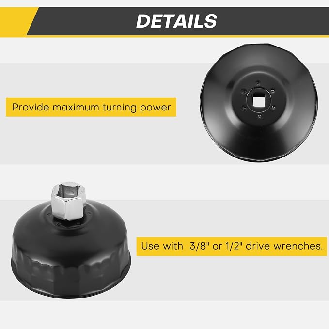 15PCS Oil Filter Cap Wrench Tool | Universal Oil Filter Socket Wrench Set 3/8 - Image 4