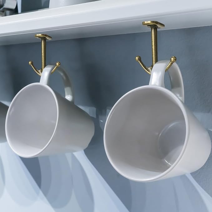 Ball Two Prong Ceiling Hook for Closet Top Bathroom Kitchen Cabinet Garage Pack - Image 5