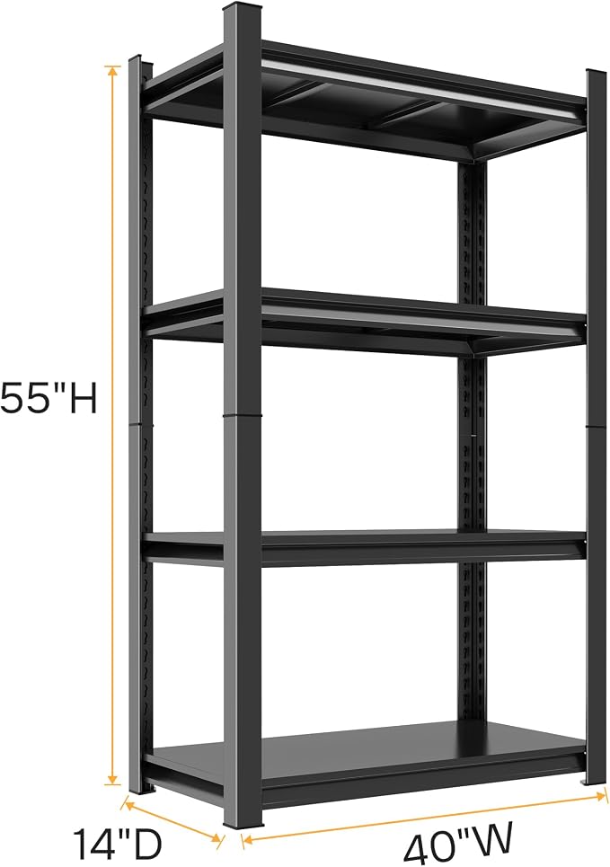 55"H Garage Shelving 2400LBS Capacity Heavy Duty Steel Storage Shelves - Image 3
