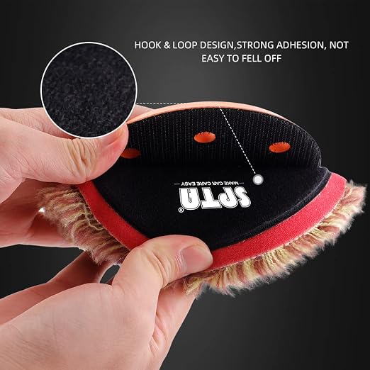 SPTA Wool Polishing Pads, Long Hair Wool Buffing and Polishing Pad Set - Image 4
