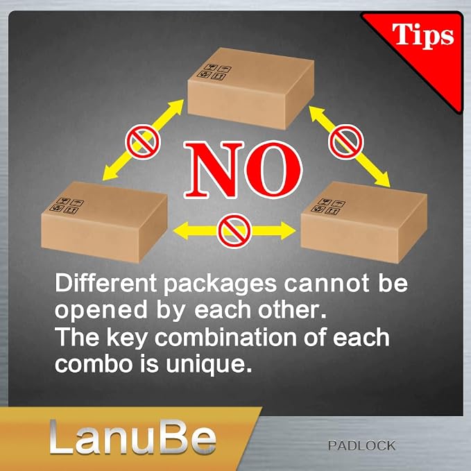 LanuBe Lock Laminated keyed Padlock, keyed Alike Locks, Normal Shackle - Image 8