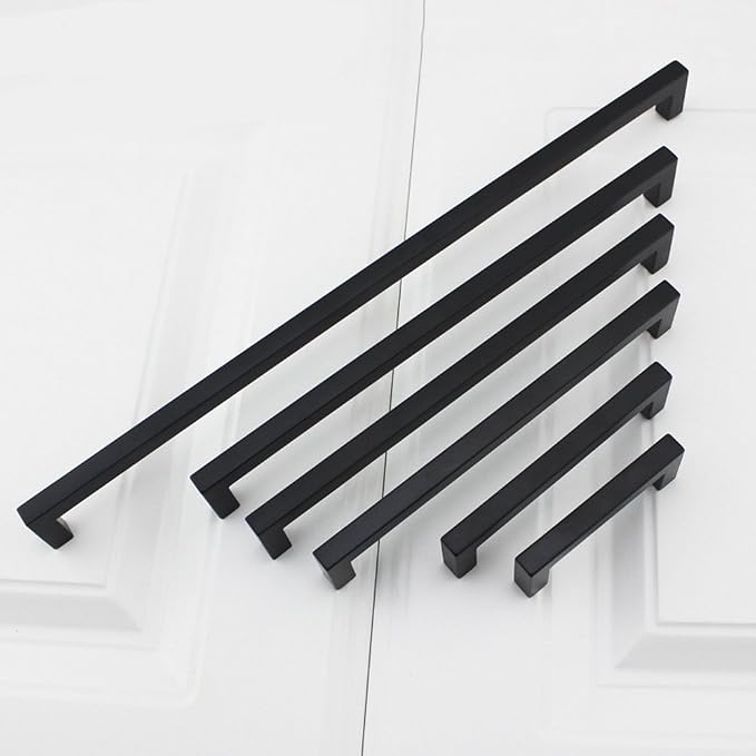 Goldenwarm 1 Pack Black Square Bar Cabinet Pull Drawer Handle Stainless Steel - Image 8