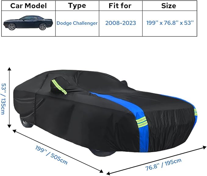 Avecrew Dodge Challenger Car Cover Waterproof All Weather - Image 2