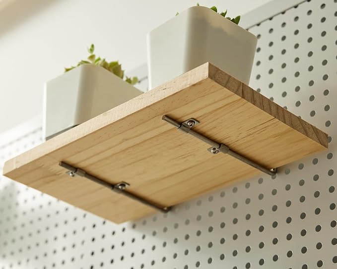 Shelves for PegBoard, Pine Wooden Pegboard Shelf Wall Organizer, Wooden Board - Image 8
