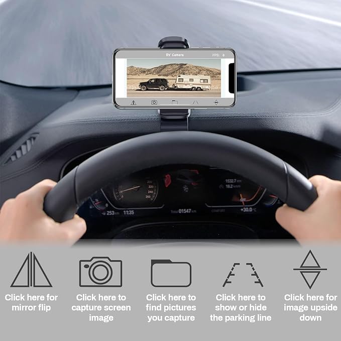 EWAY WiFi Magnetic Hitch Wireless Backup Rear/Front View Camera Rechargeable - Image 3