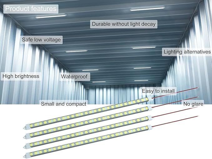 12V LED Light Bar Waterproof, 12V LED Light Strip 54 LEDs 7000K White Color - Image 7