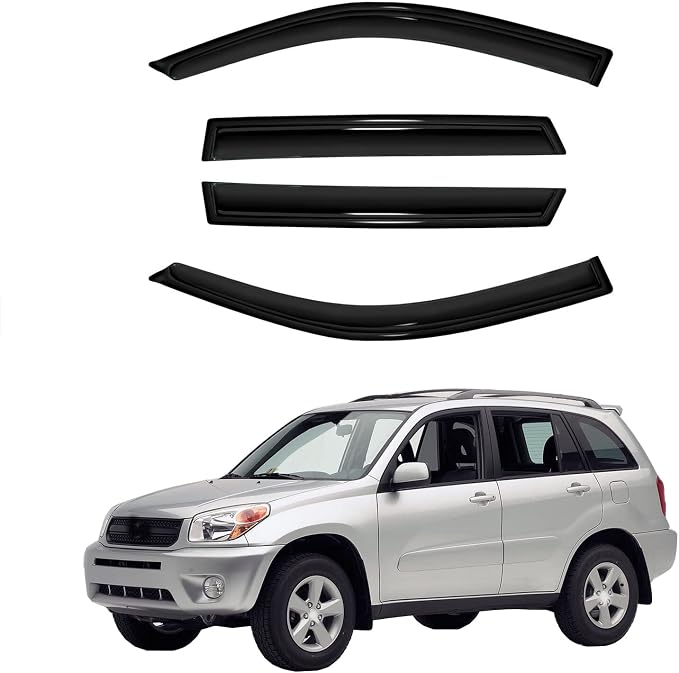 4pc Sun Rain Guards Window Visor Wind Deflector Compatible by GLDIFA
