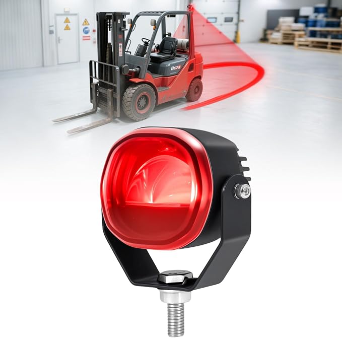 Forklift Arc Safety Light, LED Warning Lamp Red Line Projection, Aluminum by HSYFUNA