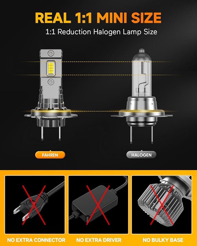 FAHREN 2025 Upgraded H7 Light Bulbs, Super Brighter Lighting Bulb, 1:1 Halogen - Image 3