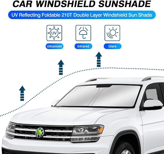 KUST Windshield Sun Shade for Volkswagen Atlas Accessories 2018-2024 2025 VW - Image 2