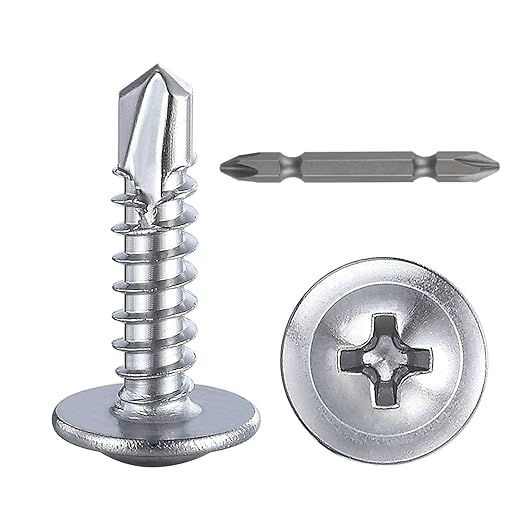 Wensilon（300pcs）#8×5/8”for Sheet Metal Self-Tapping Screws 410 Stainless Steel by Wensilon