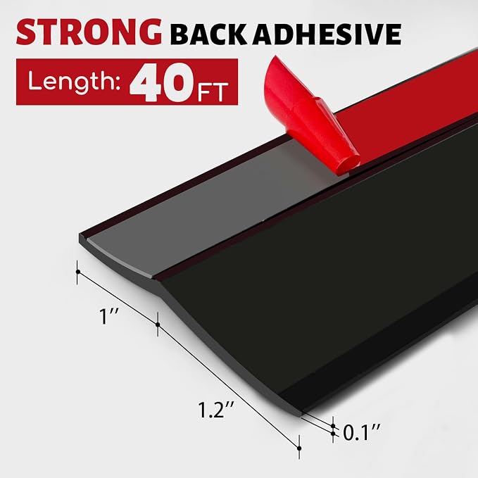 Garage Door Seal Top and Sides Seal Strip, 40FT Universal Garage Door Weather - Image 2