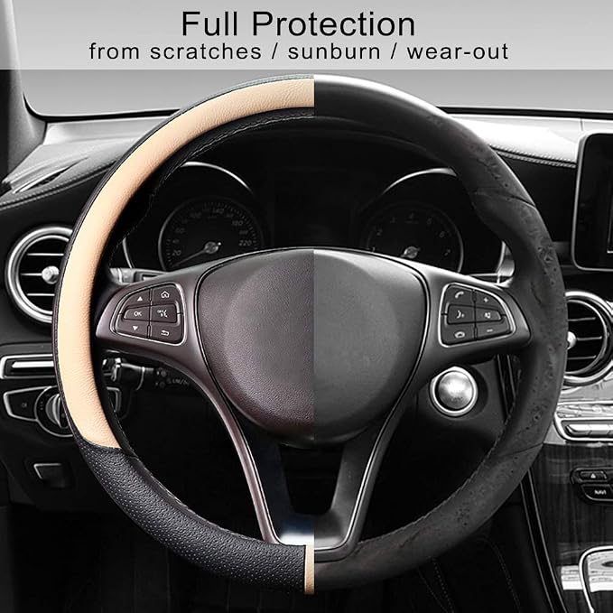 COFIT Breathable Car Steering Wheel Cover 15 inch Auto Universal Leather Wrap - Image 5