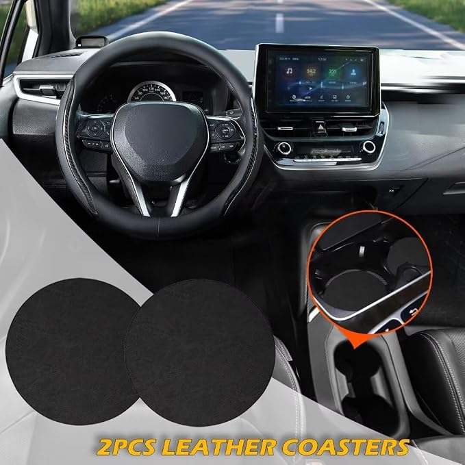 Steering Wheel Cover Black, Carbon Fiber Car Steering Wheel Covers - Image 2