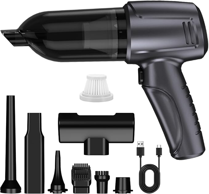 Car Vacuum Portable Cordless, 16000PA Powerful Suction, 5 in 1 Mini Handheld by Ecoflick