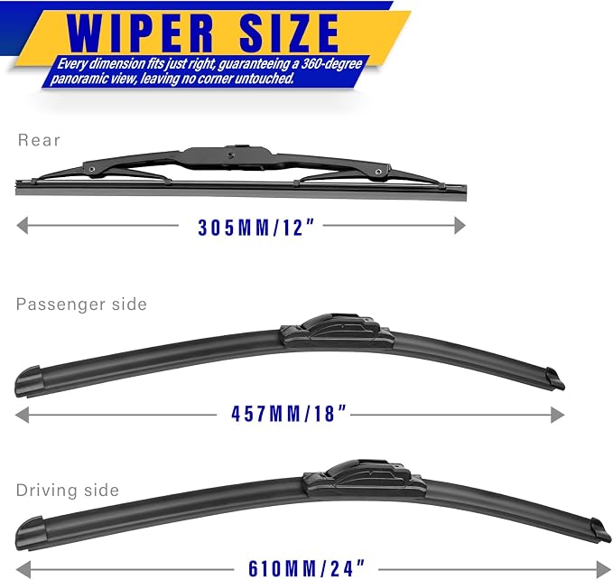 3 wipers Replacement for 2016-2020 Buick Envision, Windshield Wiper Blades - Image 2