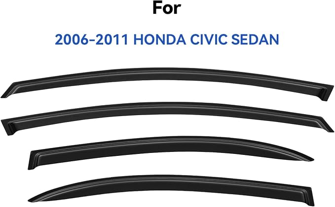 Window Visors Rain Guards for 2006 2007 2008 2009 2010 2011 Honda Civic - Image 2
