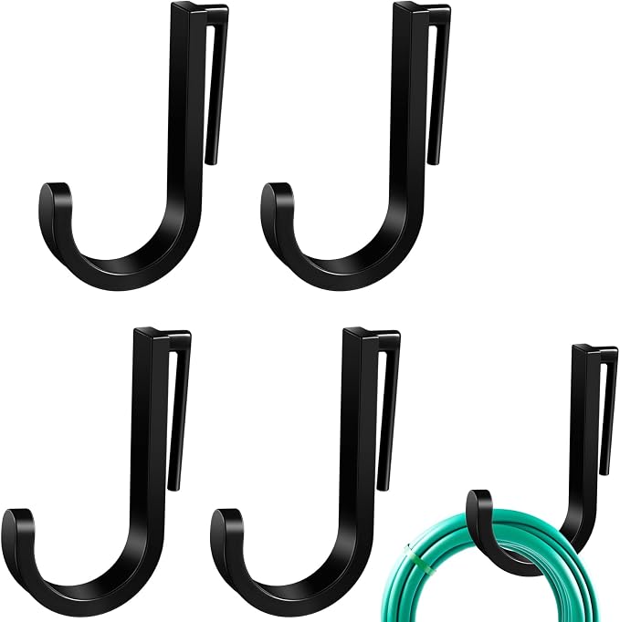 4 Pcs J Tool Hooks Plastic Multi Purpose Shed Organizer Accessories by Qiyaz