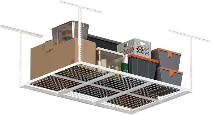 4x6ft Overhead Garage Storage Rack, Heavy Duty Metal Ceiling Shelf, 450lbs - Image 8