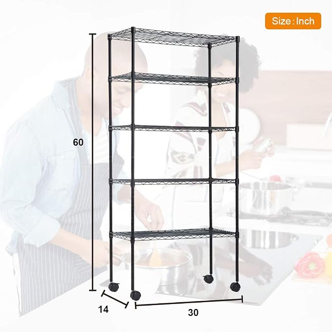 Wire Shelving Unit Metal Shelf Organizer Heavy Duty Wire Rack Storage Unit Rack - Image 3