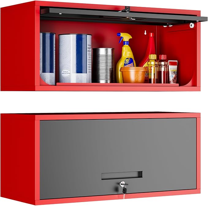 Yizosh Metal Wall Cabinet with Doors, Wall Mounted Storage Cabinet, Floating by Yizosh