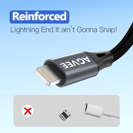 AGVEE 2 Pack 3ft Coiled Short USB-C to Lightning Charging Cable 30W PD Fast - Image 6