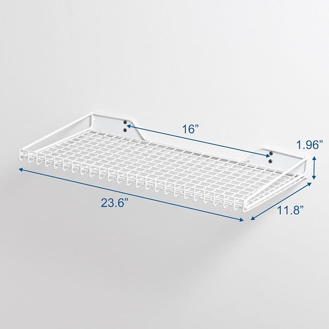 Wallmaster Heavy Duty Garage Wall Shelving 2 Pack 23.6"x11.8" Metal Wire - Image 3