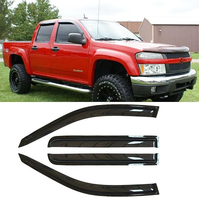 Side Window Shade Vent Deflector, Outside Mount Tape-On Shade Sun Rain Guards by Puermto
