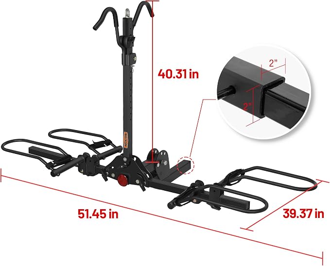Rockland Foldable 2-Bike Rack, 200 lbs Capacity, Hitch Mount Bike Rack - Image 8