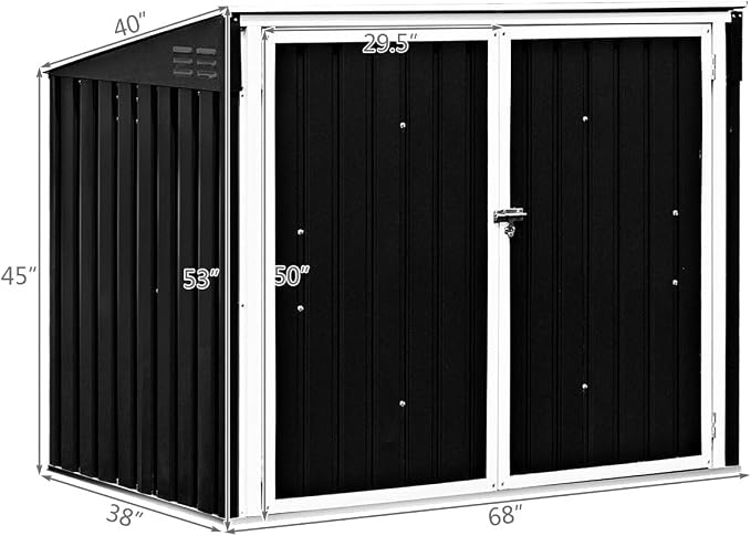 Goplus 6' x 3' Outdoor Storage Shed, Tool Storage Shed - Image 6