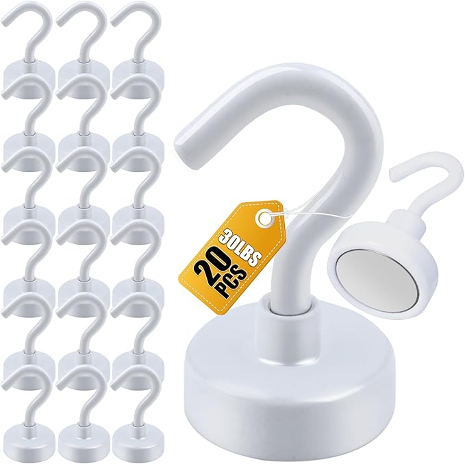 DIYMAG Magnetic Hooks, 30Lbs Strong Heavy Duty Cruise Magnet S-Hook by DIYMAG