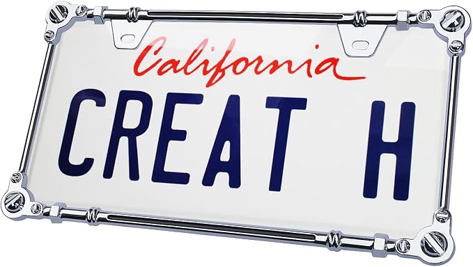Creathome 3D Chrome License Plate Frames, Pure Zinc Alloy Metal - Image 2