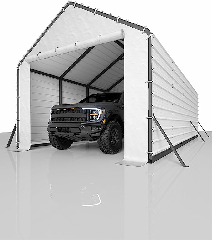 Door Panels with Zippers Tarp for Metal Carport 13x26 Ft, 13x21 Ft, and 13x16 Ft - Image 3