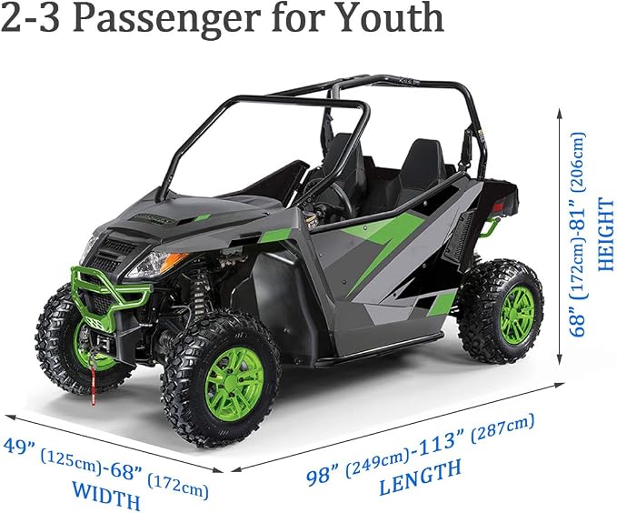 UTV Cover for 2 Seater Black Deluxe Waterproof Oxford Material 114’’x60’’x75’’ - Image 6