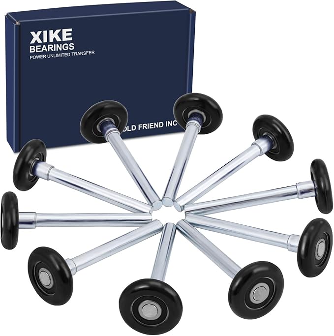 XiKe 10 Pack Black 2" Nylon Garage Door Roller 4" Stem, Quiet/Durable and High by XIKE+BEARINGS