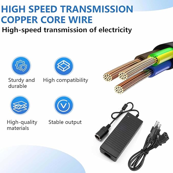 12V 15A Power Adapter Car Charger Converter, Car Cigarette Lighter Socket AC/DC - Image 3