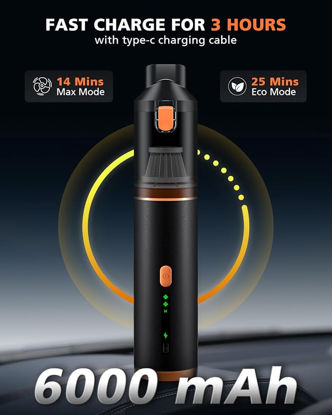 Car Vacuum Portable with 16000Pa Powerful Suction, Handheld Vacuum Cordless - Image 7