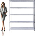60"x18"x72" Chrome 5-Tier PREMIUM Wire Shelving NSF 4000 LBS MAX CAPACITY Heavy by UtilityBasics