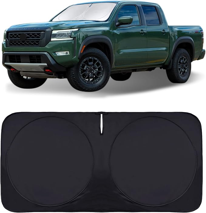Foldable Windshield Sun Shades for 2021-2023 Nissan Frontier, Sunshade Cover by INSAUTO