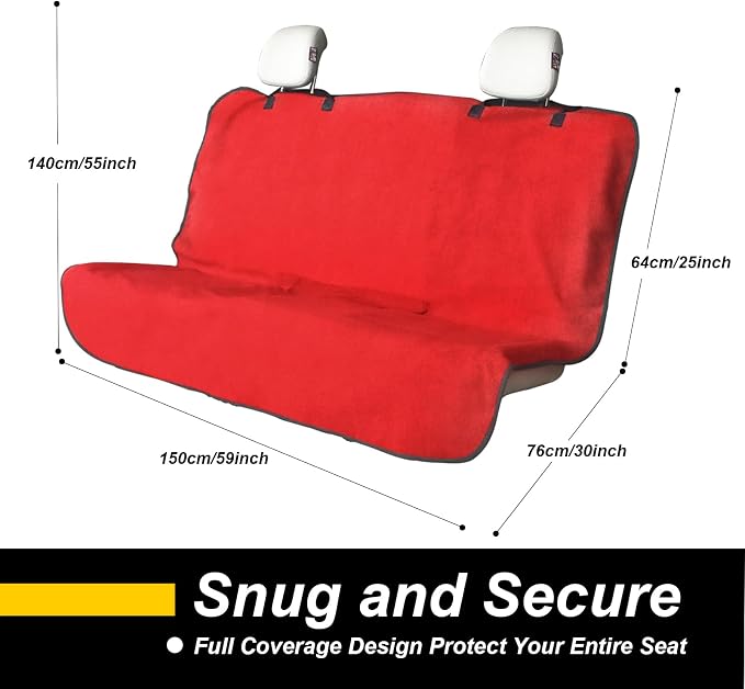 Back Seat Cover for Car Trucks Van SUV, Waterproof Rear Bench Towel Seat Covers - Image 4