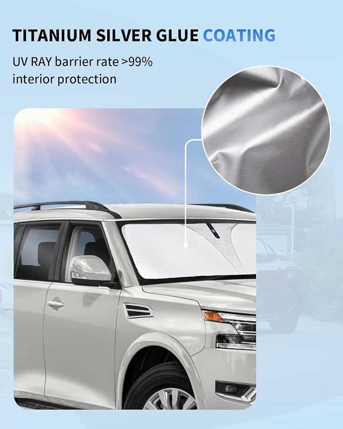 for Armada Windshield Sun Shade Custom Fit - Image 3