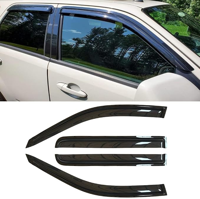 94059 Side Window Visors Wind Vent Deflector, 2008-2011 Mazda Tribute, by Puermto
