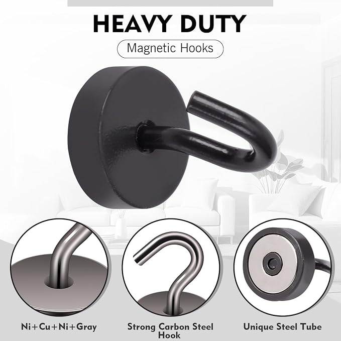Neosmuk Magnetic Hooks, Cruise Ship Essentials, 40lb+ Heavy Duty Magnetic Hooks - Image 4